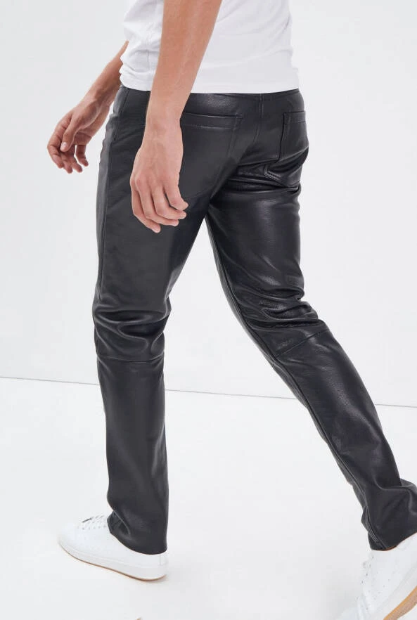 Pantalon Cuir Homme Vachette Noir " 101493 " 2 Pantalon Cuir Homme Vachette Noir " 101493 " – Image 2