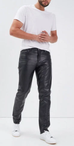 Pantalon Cuir Homme Vachette Noir " 101493 " 7 Pantalon Cuir Homme Vachette Noir " 101493 " -Maroquinerie boolingpantpantaloncuirhomme 073555700 1526 29102021