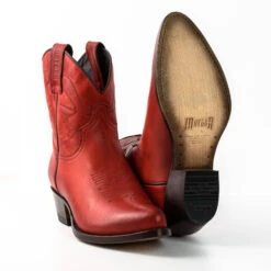 Bottes Cuir Femme Mayura Rouge "2374" -Maroquinerie botadecowboy2374stburojo10 030189800 1725 25042017