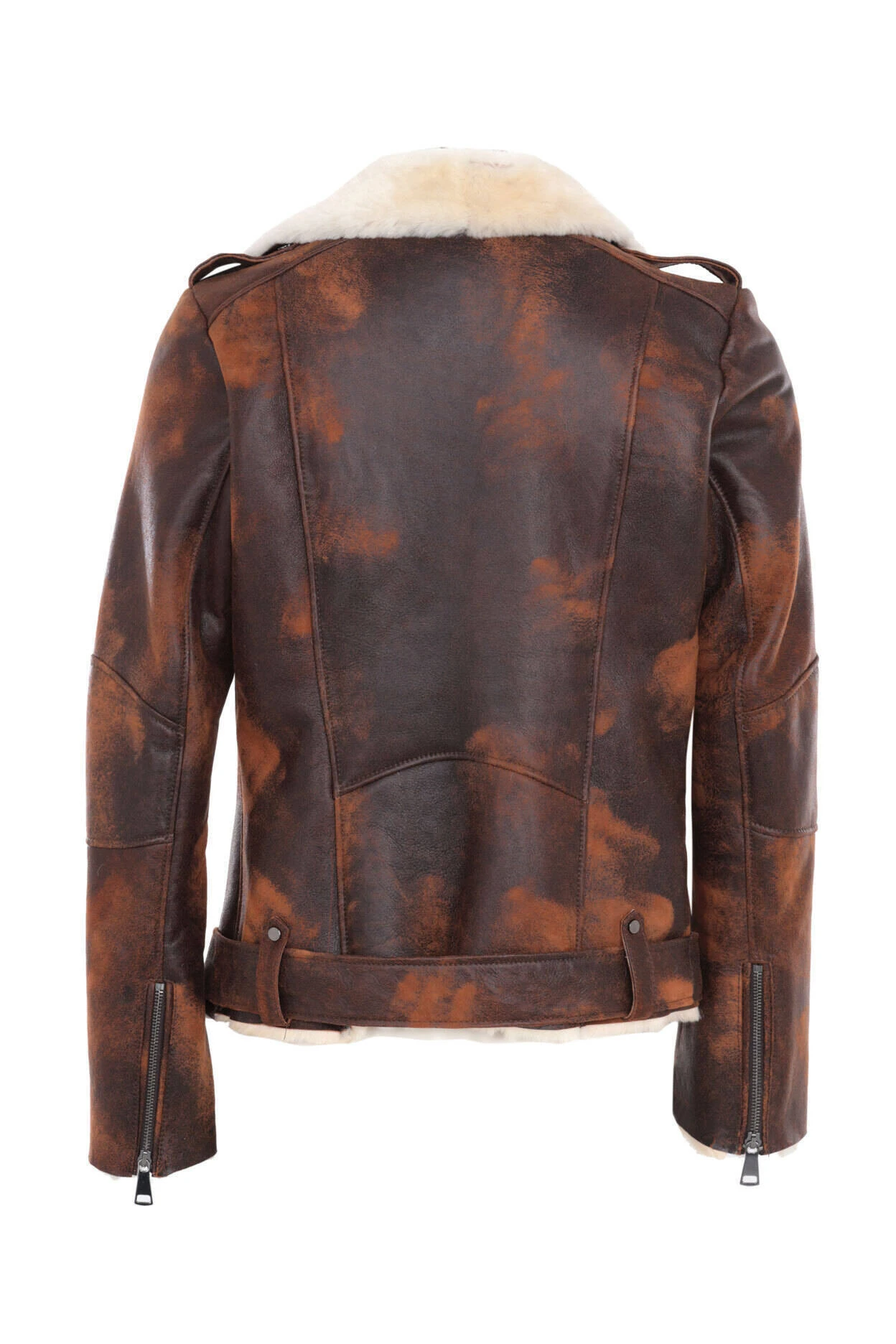 Blouson Biker Mouton Whisky " CLARA " 1 Blouson Biker Mouton Whisky " CLARA "
