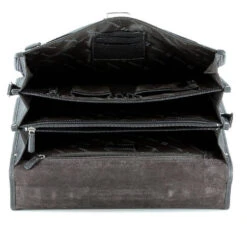 Hexagona Serviette 3 Soufflets Cuir Vachette Noir " 469546 " -Maroquinerie cartable curi vachette hexagona 469546 noir 4 021308700 1043 04102019