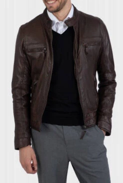 Blouson Cuir Homme Marron Oakwood " 60901 " Agneau Style Motard Tendance 11 Blouson Cuir Homme Marron Oakwood " 60901 " Agneau Style Motard Tendance -Maroquinerie caseyref60901marronblousonencuirveritable 091783500 1117 26102021