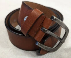 Ceinture Cuir Homme Vachette Cognac " 4541 " -Maroquinerie ceinture45412 013782500 1536 03112023