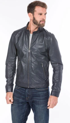 GIPSY Blouson Cuir Homme Bleu Marine " 12416 " 17 GIPSY Blouson Cuir Homme Bleu Marine " 12416 " -Maroquinerie cg20homme12416marinefon 042603400 1613 21092020