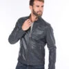 GIPSY Blouson Cuir Homme Bleu Marine " 12416 "