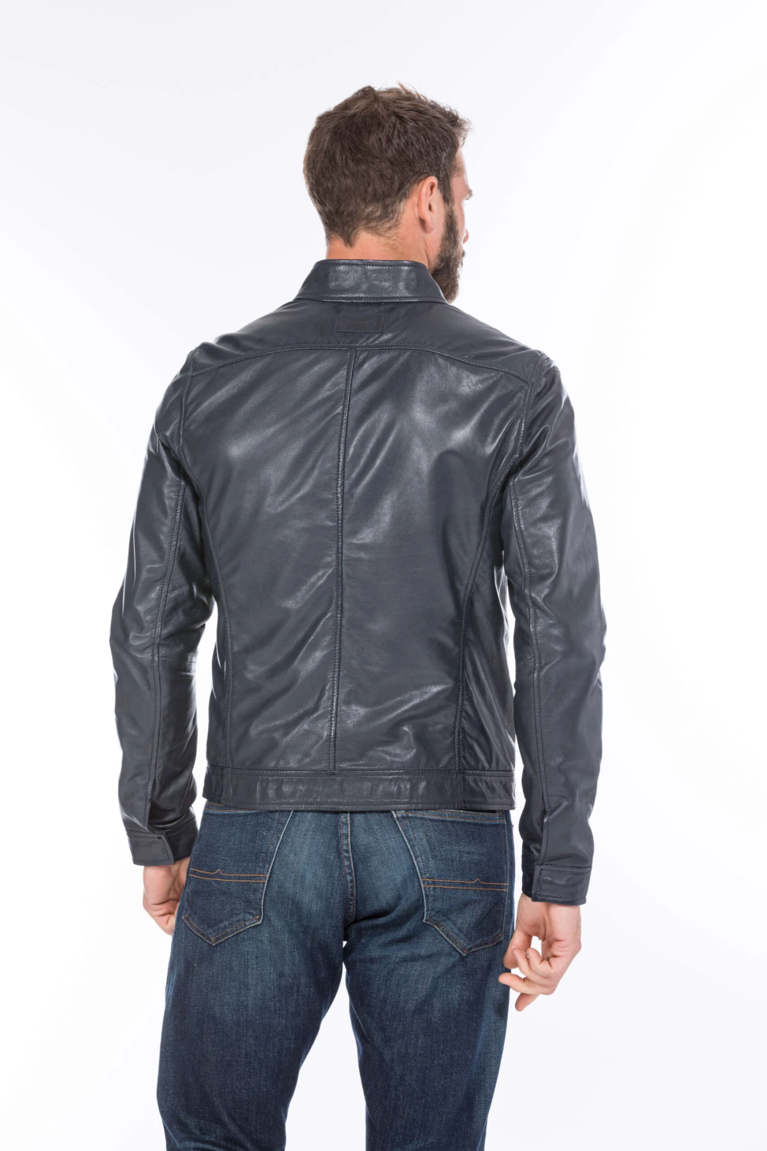 GIPSY Blouson Cuir Homme Bleu Marine " 12416 " 5 GIPSY Blouson Cuir Homme Bleu Marine " 12416 " – Image 5