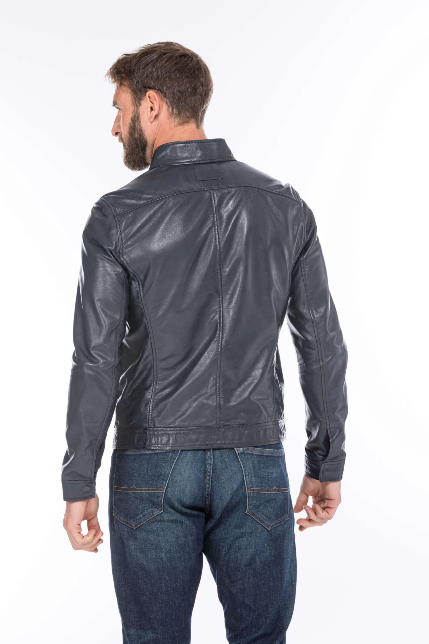 GIPSY Blouson Cuir Homme Bleu Marine " 12416 " 2 GIPSY Blouson Cuir Homme Bleu Marine " 12416 " – Image 2