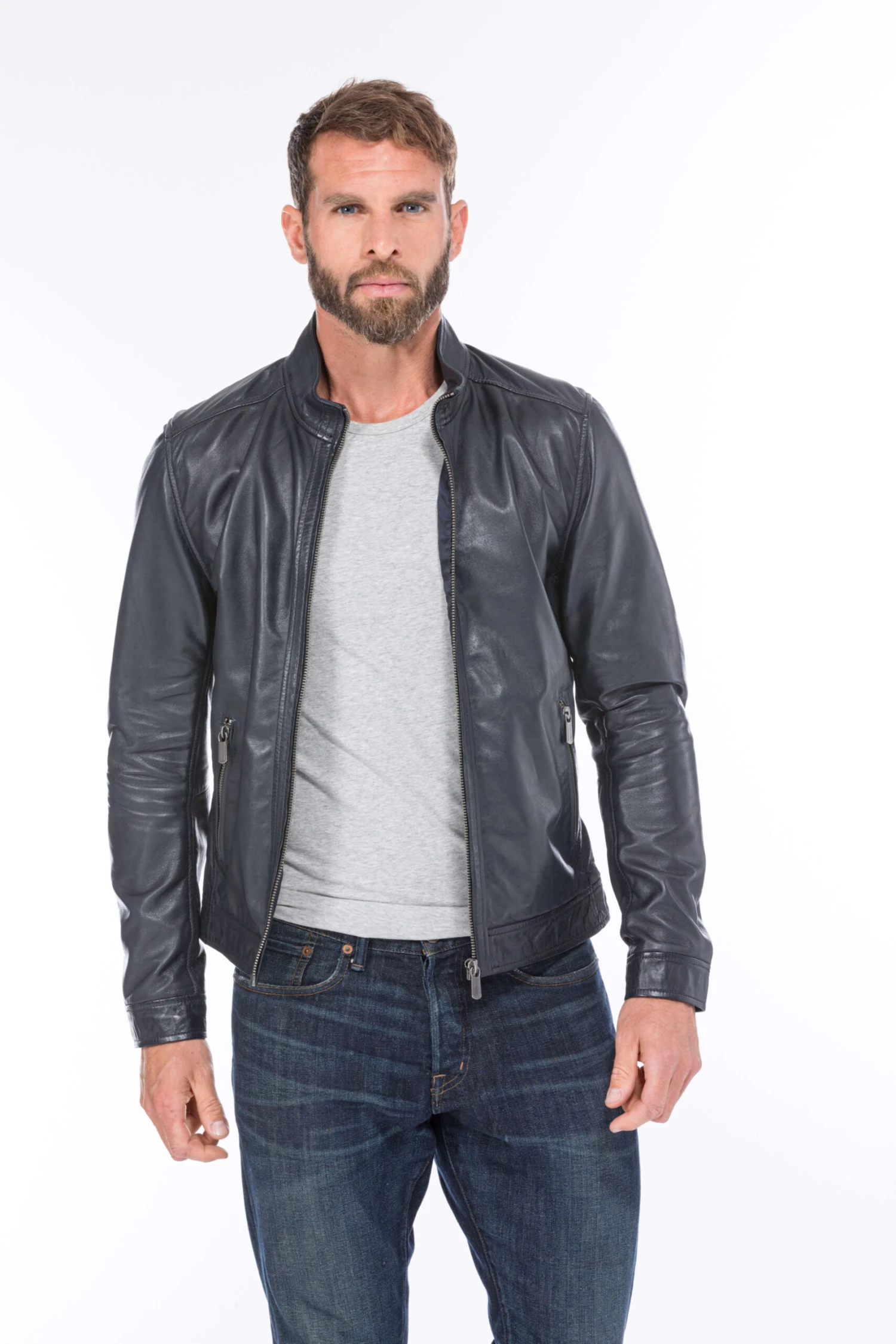 GIPSY Blouson Cuir Homme Bleu Marine " 12416 " 3 GIPSY Blouson Cuir Homme Bleu Marine " 12416 " – Image 3