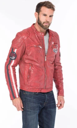 REDSKINS Blouson Cuir Homme Rouge " 127 " -Maroquinerie cg20homme127rouge0359 083219700 1547 21092020