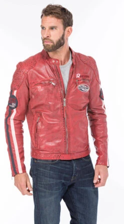REDSKINS Blouson Cuir Homme Rouge " 127 " -Maroquinerie cg20homme127rouge0360 056719100 1547 21092020