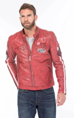 REDSKINS Blouson Cuir Homme Rouge " 127 " -Maroquinerie cg20homme127rouge0362 060812400 1547 21092020