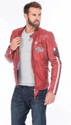 REDSKINS Blouson Cuir Homme Rouge " 127 " -Maroquinerie cg20homme127rouge0365 090599200 1547 21092020