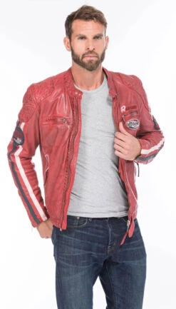 REDSKINS Blouson Cuir Homme Rouge " 127 " -Maroquinerie cg20homme127rouge0366 067983600 1547 21092020