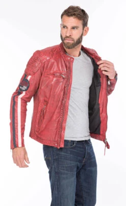 REDSKINS Blouson Cuir Homme Rouge " 127 " -Maroquinerie cg20homme127rouge0367 075830600 1547 21092020