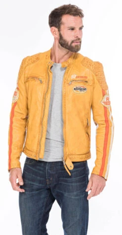 REDSKINS Blouson Cuir Homme Jaune "127" 13 REDSKINS Blouson Cuir Homme Jaune "127" -Maroquinerie cg20homme127yellow0388 030113100 1546 21092020