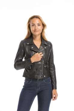 Blouson Cuir Femme Biker Noir "PANEMA" 39 Blouson Cuir Femme Biker Noir "PANEMA" -Maroquinerie cg23femme101156noir23368 065286900 1706 29092022