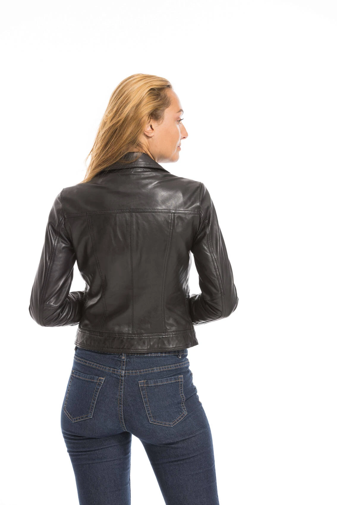 Blouson Cuir Femme Biker Noir "PANEMA" 8 Blouson Cuir Femme Biker Noir "PANEMA" – Image 8
