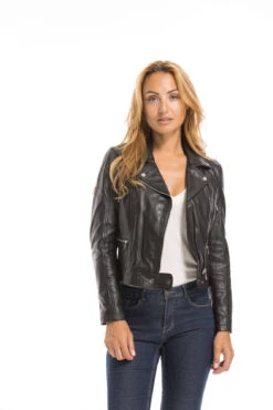 Blouson Cuir Femme Biker Noir "PANEMA" 32 Blouson Cuir Femme Biker Noir "PANEMA" -Maroquinerie cg23femme101156noir23377 099043300 1706 29092022