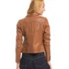 Blouson Cuir Femme Agneau Cognac " 101971 "