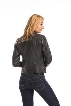 Blouson Cuir Femme Agneau Noir " 101971 "