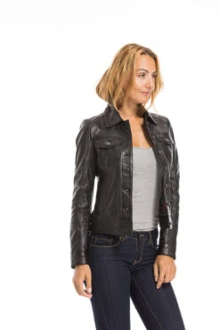 Blouson Cuir Femme Agneau Noir " 101971 " -Maroquinerie cg23femme101971noir22018 040199800 1716 29092022