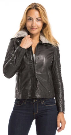 GIPSY Blouson Cuir Femme Noir "13661" -Maroquinerie cg23femme13661noir2174 067291100 1542 29092022