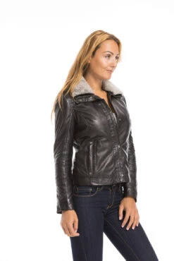 GIPSY Blouson Cuir Femme Noir "13661" -Maroquinerie cg23femme13661noir21754 062405200 1542 29092022