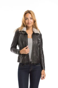 GIPSY Blouson Cuir Femme Noir "13661" -Maroquinerie cg23femme13661noir21757 022436900 1542 29092022