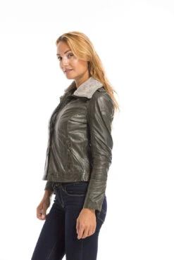 GIPSY Blouson Cuir Femme Olive "13661" -Maroquinerie cg23femme13661olive21770 097884500 1542 29092022