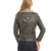 GIPSY Blouson Cuir Femme Olive "13661"