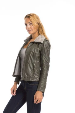 GIPSY Blouson Cuir Femme Olive "13661" -Maroquinerie cg23femme13661olive21785 001908500 1542 29092022