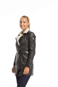 GIPSY Trois Quart Cuir Femme Noir " TAMALA "