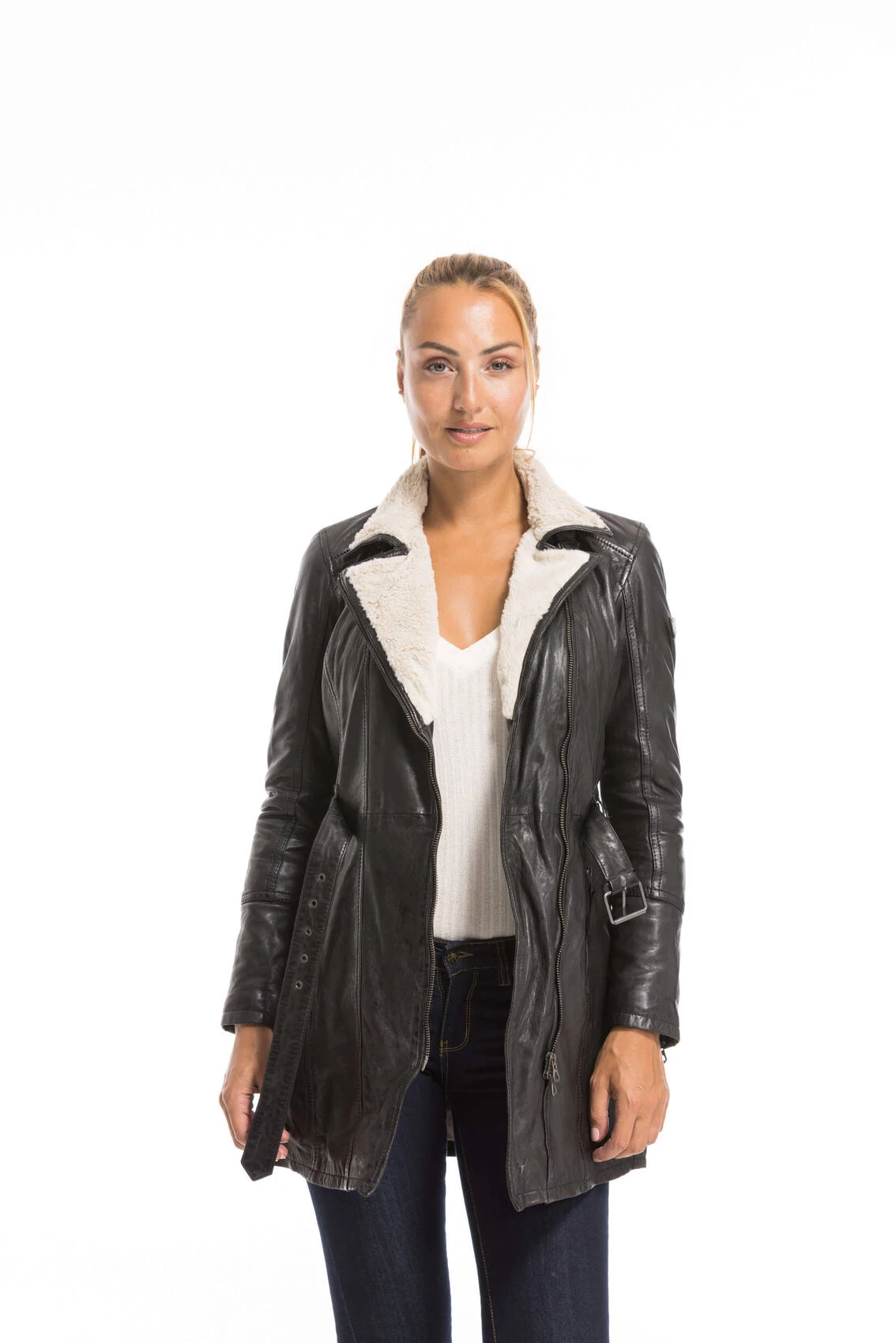 GIPSY Trois Quart Cuir Femme Noir " TAMALA " 9 GIPSY Trois Quart Cuir Femme Noir " TAMALA " – Image 9