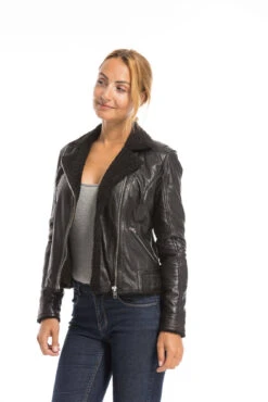 GIPSY Blouson Cuir Femme Biker Noir " 14582 " 16 GIPSY Blouson Cuir Femme Biker Noir " 14582 " -Maroquinerie cg23femme14582noir22187 049293200 1606 29092022