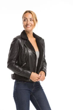 GIPSY Blouson Cuir Femme Biker Noir " 14582 " 18 GIPSY Blouson Cuir Femme Biker Noir " 14582 " -Maroquinerie cg23femme14582noir22189 065276600 1606 29092022