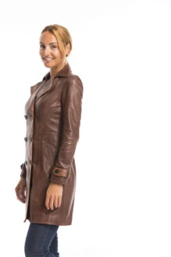 Trois Quart Cuir Femme Marron Style Trench "5043" -Maroquinerie cg23femme5043c46922280 011820800 1527 29092022