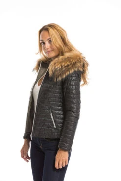 Blouson Cuir Femme Noir Oakwood " 61677 " -Maroquinerie cg23femme61677noir23046 080148500 1613 29092022