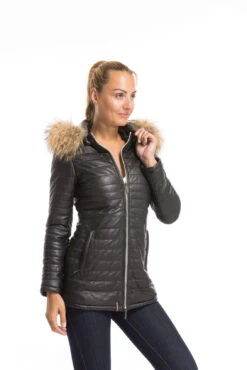 Trois Quart Cuir Femme Noir Oakwood " 61679 " -Maroquinerie cg23femme61679noir22884 081227500 1614 29092022