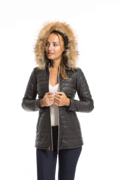 Trois Quart Cuir Femme Noir Oakwood " 61679 " -Maroquinerie cg23femme61679noir22886 048214300 1614 29092022