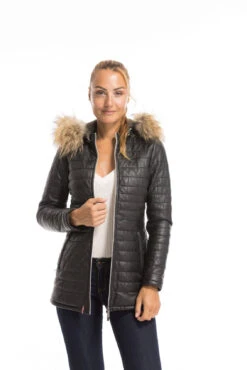 Trois Quart Cuir Femme Noir Oakwood " 61679 " -Maroquinerie cg23femme61679noir22888 008864300 1614 29092022