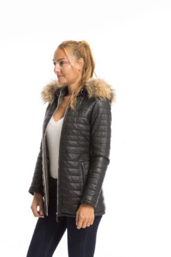 Trois Quart Cuir Femme Noir Oakwood " 61679 "