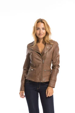 Blouson Cuir Femme Tan Oakwood Style Biker "62065" 27 Blouson Cuir Femme Tan Oakwood Style Biker "62065" -Maroquinerie cg23femme62065agneau23218 005546800 1616 29092022