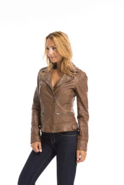 Blouson Cuir Femme Tan Oakwood Style Biker "62065" 19 Blouson Cuir Femme Tan Oakwood Style Biker "62065" -Maroquinerie cg23femme62065agneau23220 020616200 1617 29092022