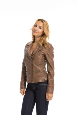 Blouson Cuir Femme Tan Oakwood Style Biker "62065" 28 Blouson Cuir Femme Tan Oakwood Style Biker "62065" -Maroquinerie cg23femme62065agneau23221 059288400 1616 29092022