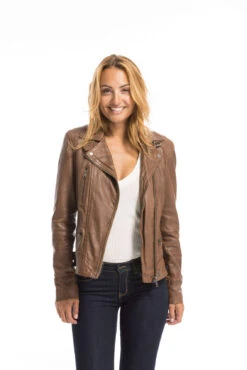 Blouson Cuir Femme Tan Oakwood Style Biker "62065" 21 Blouson Cuir Femme Tan Oakwood Style Biker "62065" -Maroquinerie cg23femme62065agneau23228 059004100 1617 29092022