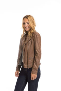 Blouson Cuir Femme Tan Oakwood Style Biker "62065" 26 Blouson Cuir Femme Tan Oakwood Style Biker "62065" -Maroquinerie cg23femme62065agneau23230 052580000 1616 29092022