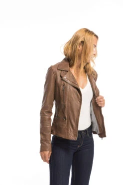 Blouson Cuir Femme Tan Oakwood Style Biker "62065" 32 Blouson Cuir Femme Tan Oakwood Style Biker "62065" -Maroquinerie cg23femme62065agneau23232 055705500 1616 29092022