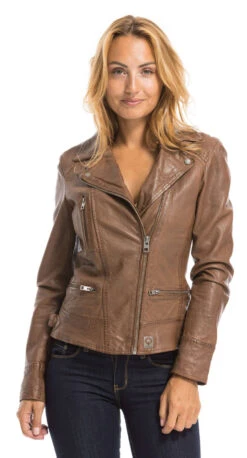 Blouson Cuir Femme Tan Oakwood Style Biker "62065" 33 Blouson Cuir Femme Tan Oakwood Style Biker "62065" -Maroquinerie cg23femme62065agneau23 039567900 1616 29092022