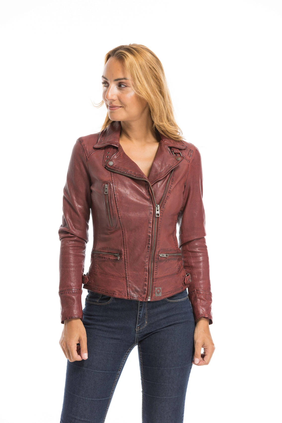 Blouson Cuir Femme Feu Oakwood Style Biker "62065" 16 Blouson Cuir Femme Feu Oakwood Style Biker "62065" – Image 16