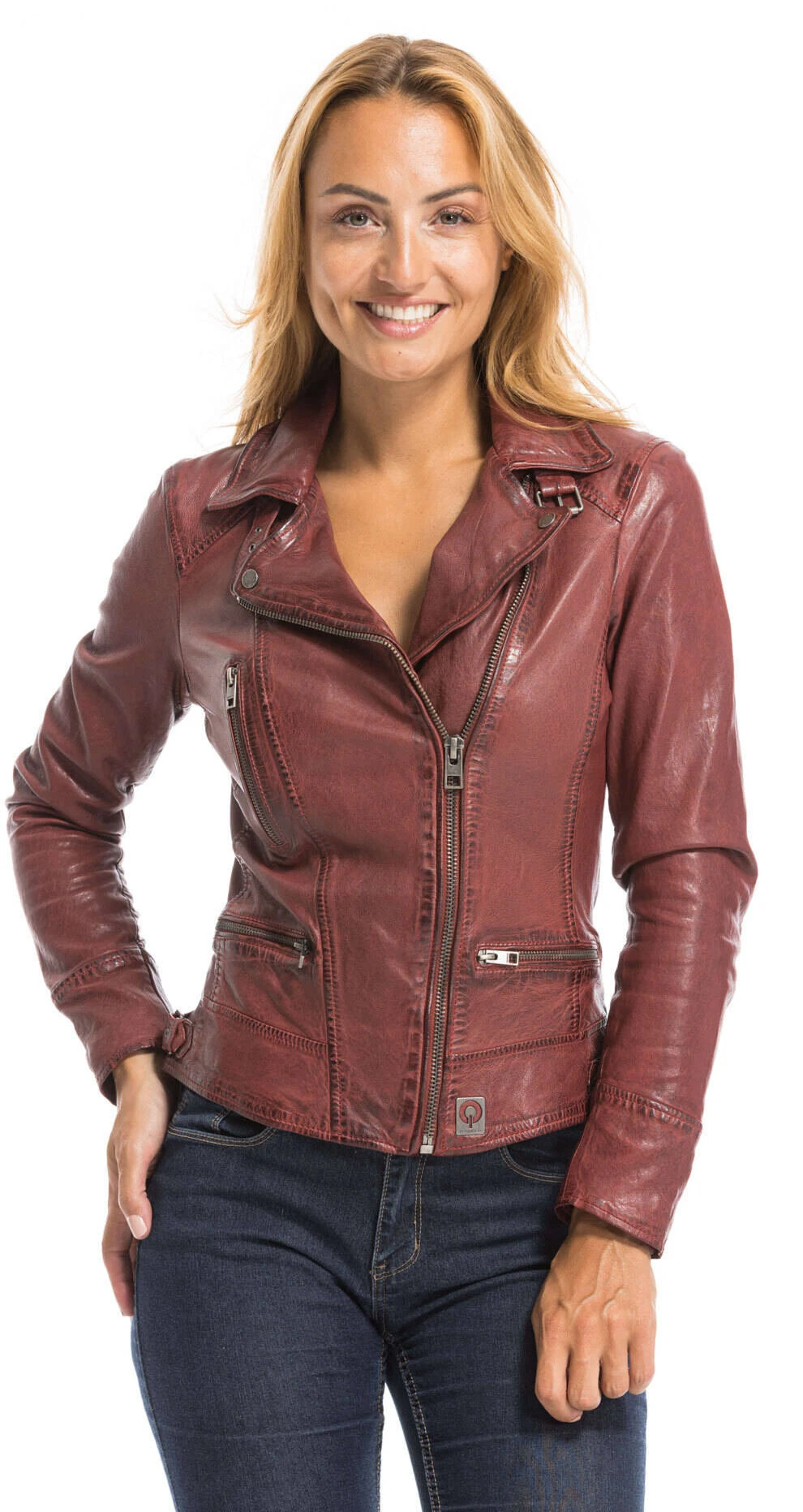 Blouson Cuir Femme Feu Oakwood Style Biker "62065" 18 Blouson Cuir Femme Feu Oakwood Style Biker "62065" – Image 18